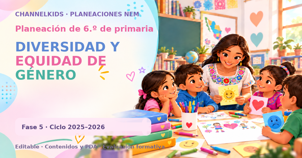 Planeación de sexto grado: DIVERSIDAD Y EQUIDAD DE GÉNERO