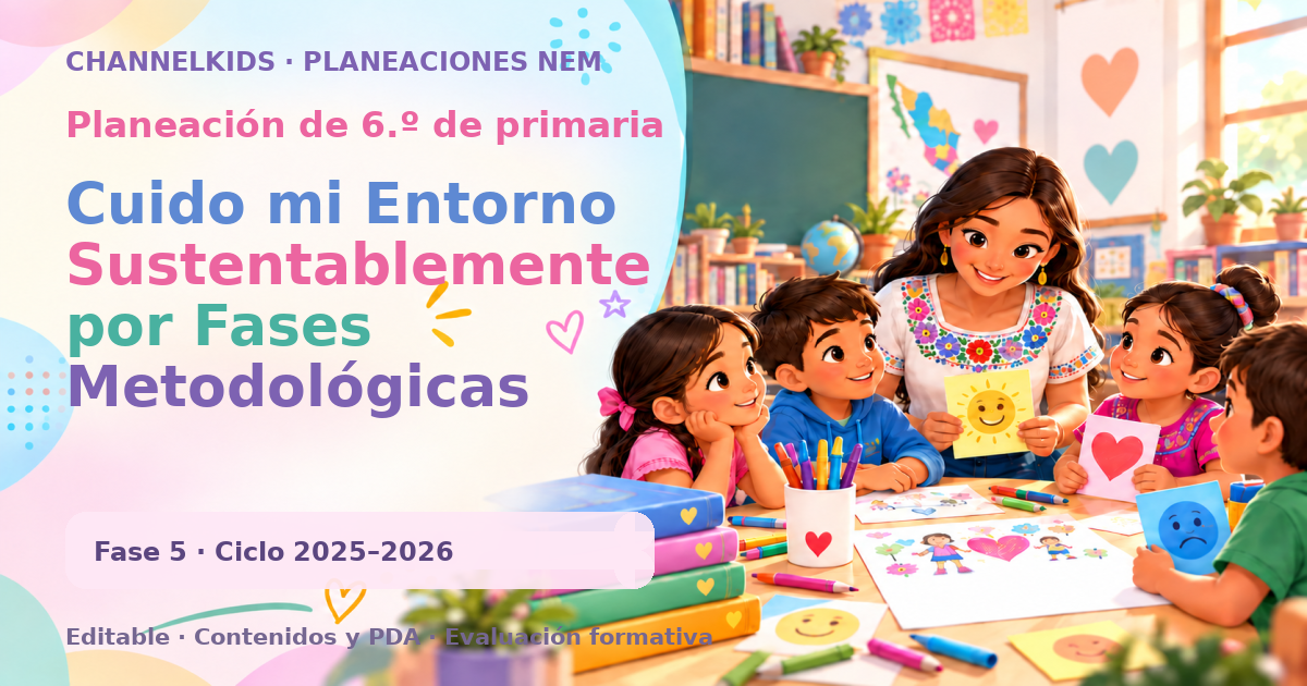 Planeación de sexto grado: Cuido mi Entorno Sustentablemente por Fases Metodológicas