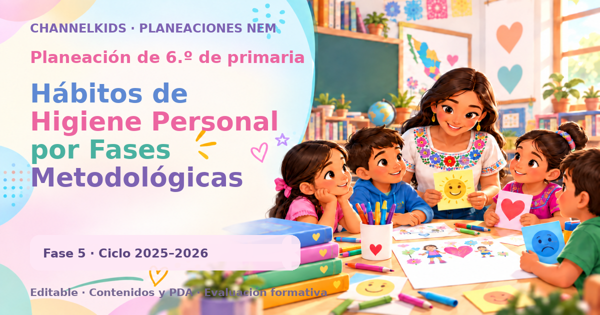 Planeación de sexto grado: Hábitos de Higiene Personal por Fases Metodológicas