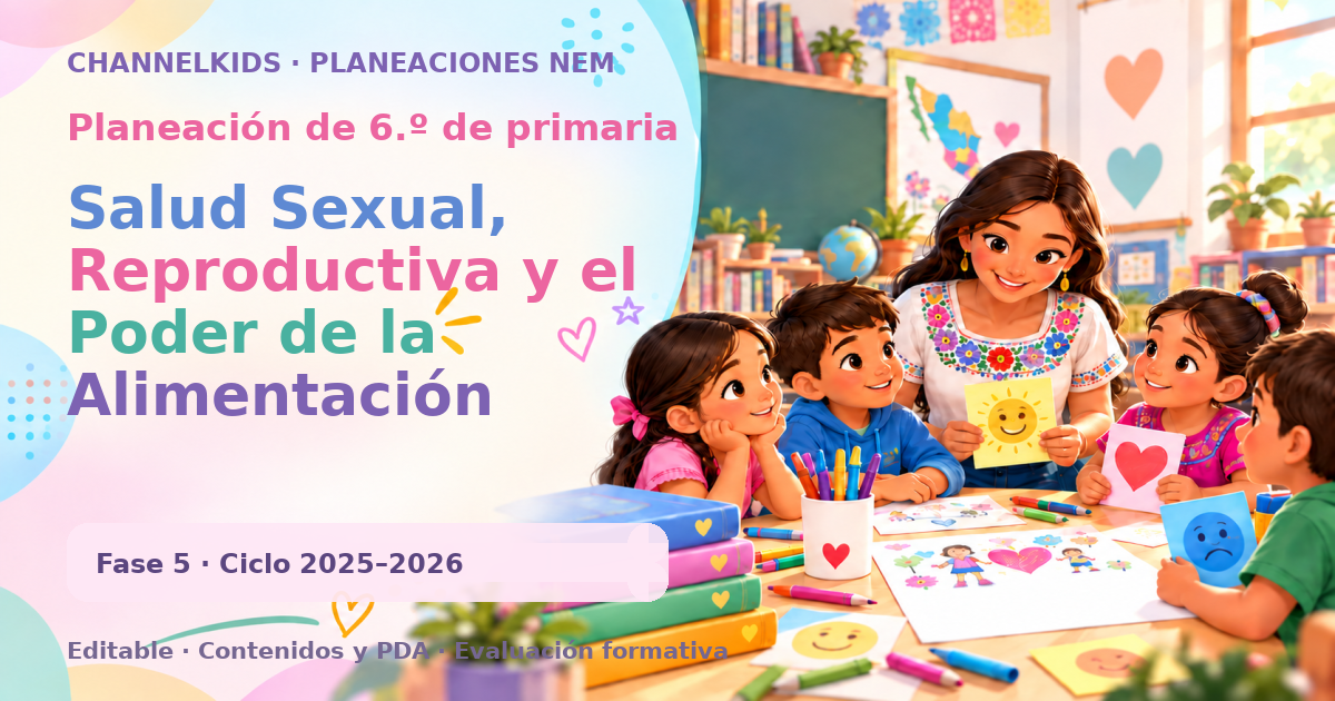 Planeación de sexto grado: Salud Sexual, Reproductiva y el Poder de la Alimentación (Semanal 5 Días)