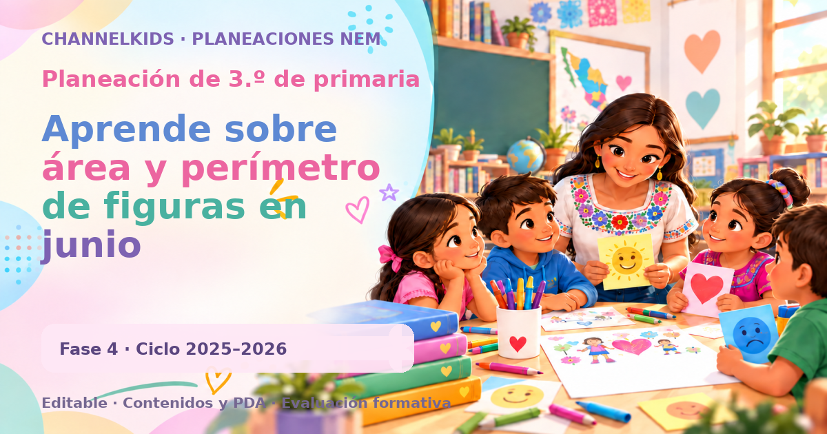 Planeación de tercer grado: Aprende sobre área y perímetro de figuras en junio