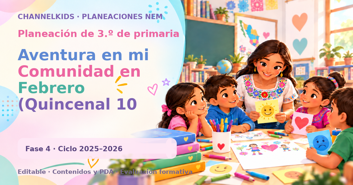 Planeación de tercer grado: Aventura en mi Comunidad en Febrero (Quincenal 10 días)