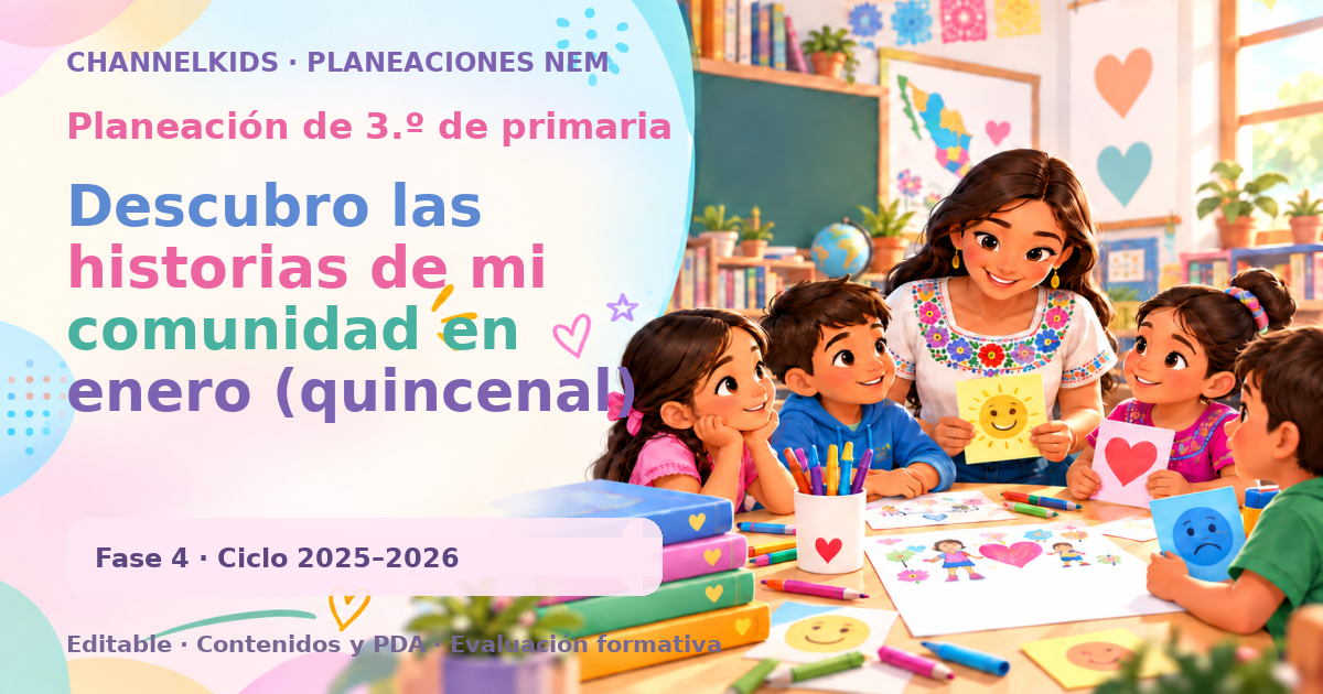 Planeación de tercer grado: Descubro las historias de mi comunidad en enero (quincenal)