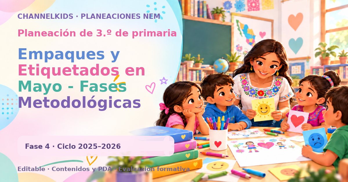 Planeación de tercer grado: Empaques y Etiquetados en Mayo - Fases Metodológicas