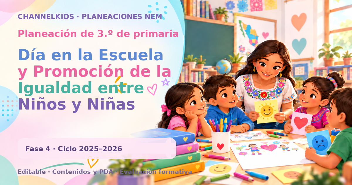 Planeación de tercer grado: Día en la Escuela y Promoción de la Igualdad entre Niños y Niñas