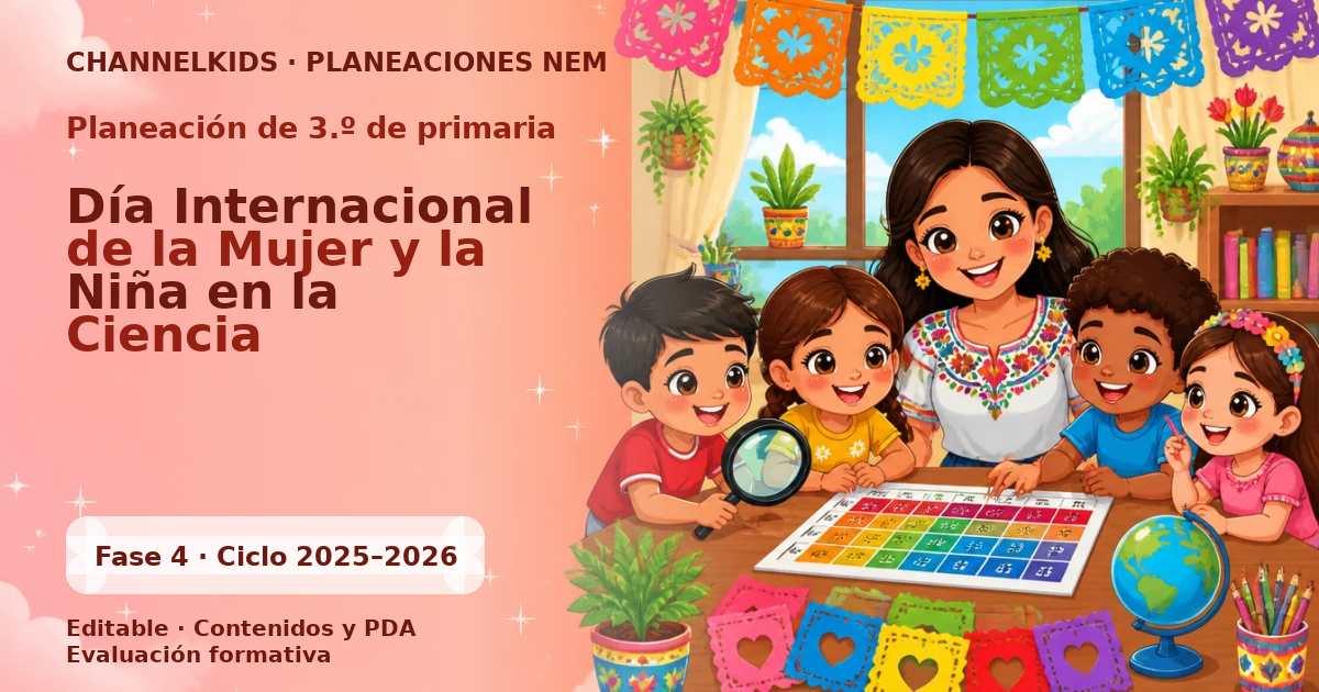 Proyecto Planeación Didáctica para Tercer Grado en Febrero: Día Internacional de la Mujer y la Niña en la Ciencia (Semanal 5 Días)