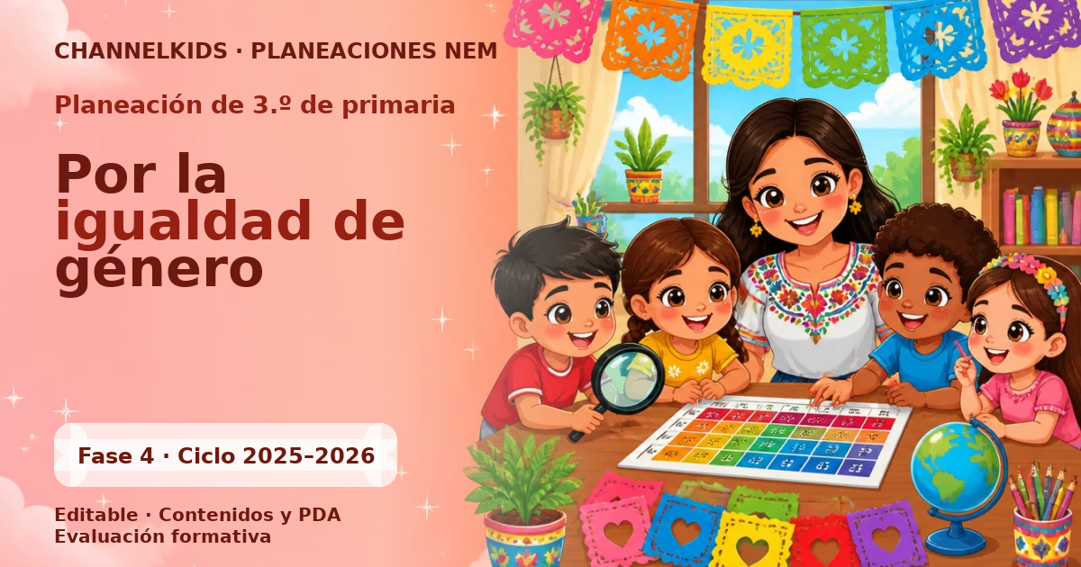 Proyecto Planeación didáctica para Tercer Grado en marzo: Igualdad de género, actividades semanales (5 días)