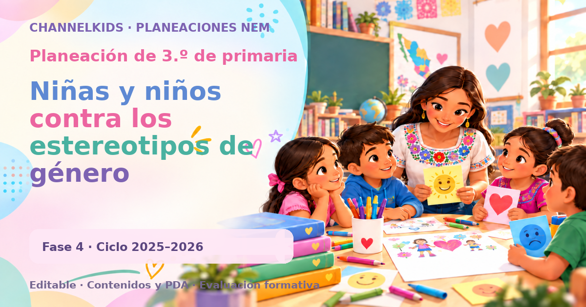Planeación de tercer grado: Niñas y niños contra los estereotipos de género