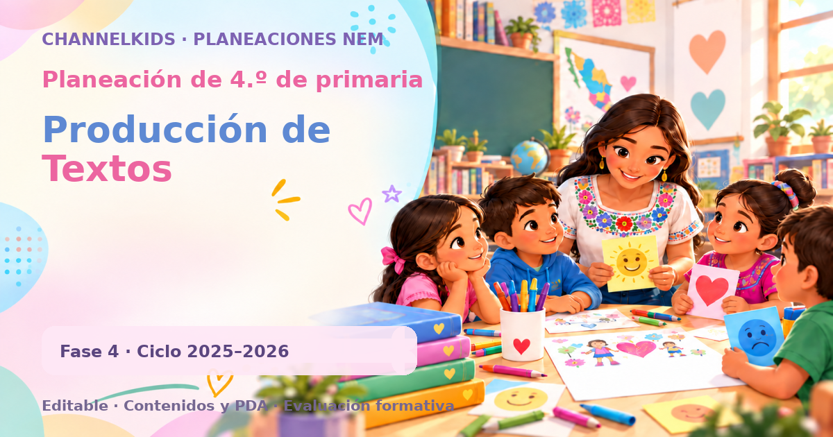 Planeación de cuarto grado: Producción de Textos