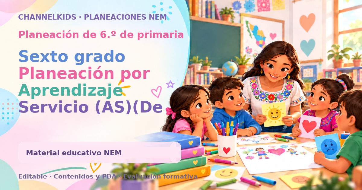 Sexto grado Planeación por Aprendizaje Servicio (AS)(De lo humano a lo comunitario) semana 1 del 28 de agosto al 1 de septiembre 2023