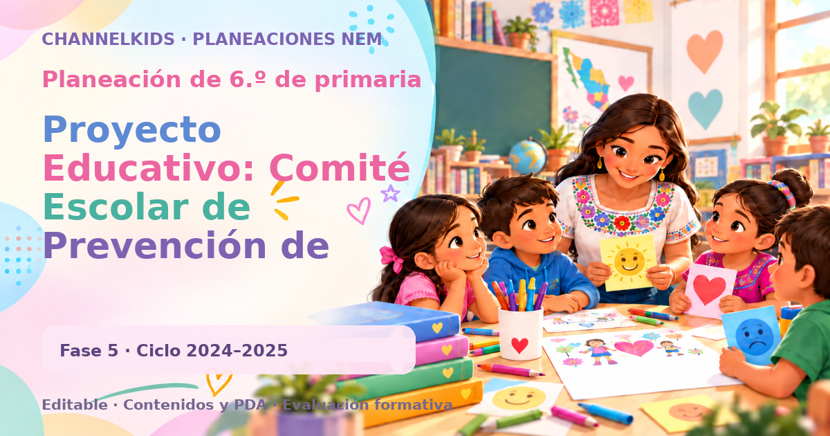 Planeación de sexto grado: Proyecto Educativo: Comité Escolar de Prevención de Desastres