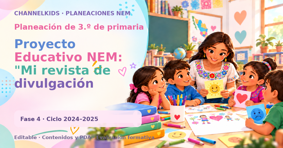 Planeación de tercer grado: Proyecto Educativo NEM: "Mi revista de divulgación científica
