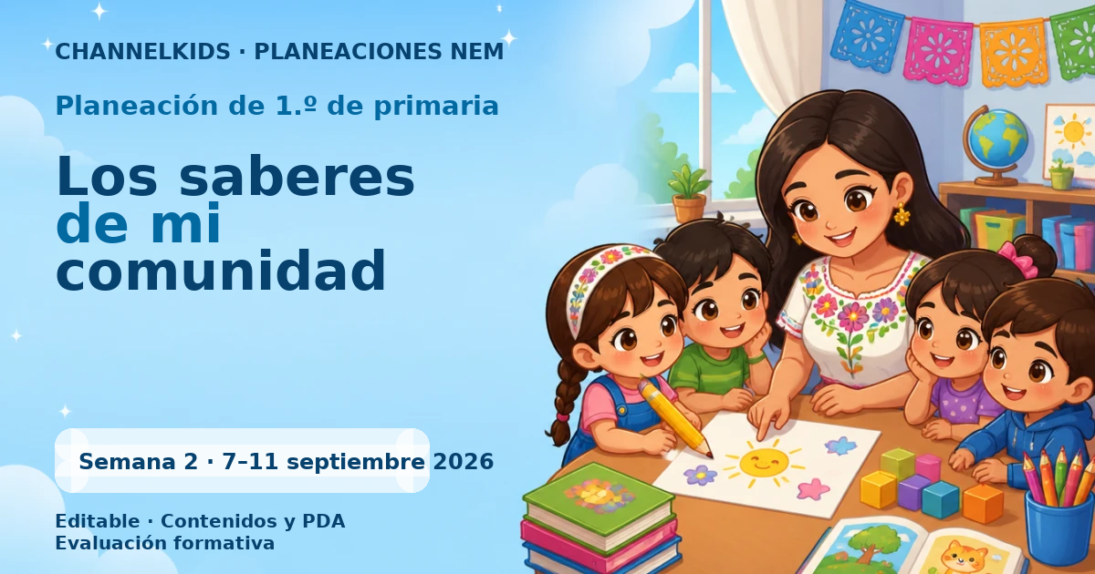 Planeación 1.º primaria semana 2 septiembre 2026 | Saberes de mi comunidad