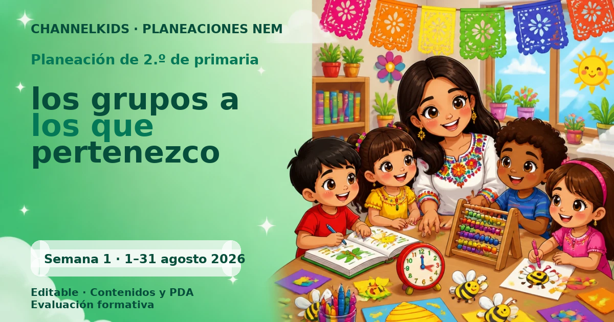 Planeación 2.º primaria semana 1 agosto 2026 | Grupos a los que pertenezco