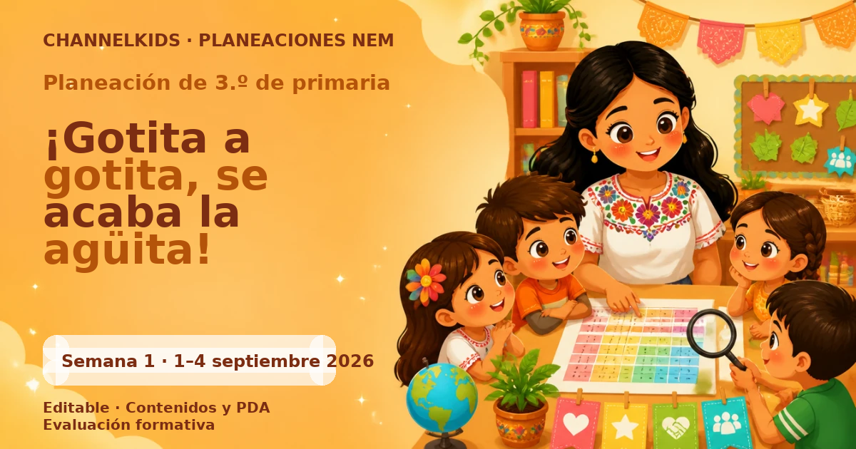 Planeación de tercer grado semana 1: ¡Gotita a gotita, se acaba la agüita!