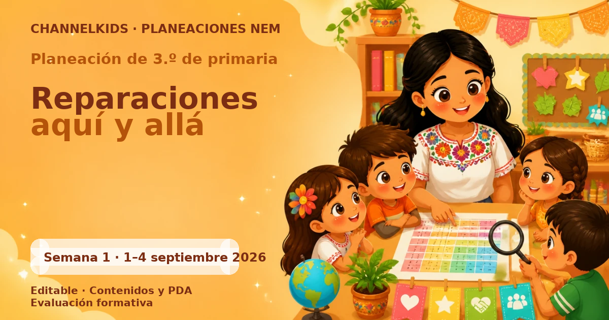 Planeación 3.º primaria semana 1 septiembre 2026 | Reparaciones aquí y allá