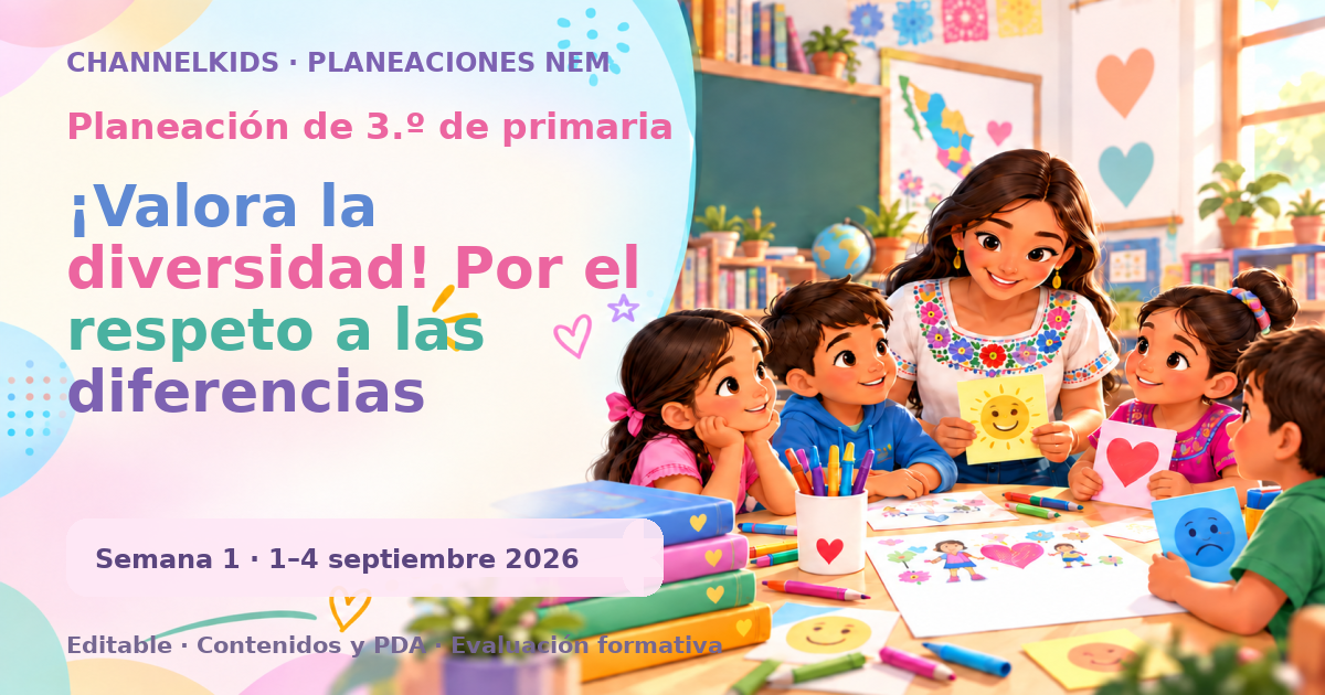 Planeación de tercer grado semana 1: ¡Valora la diversidad! Por el respeto a las diferencias