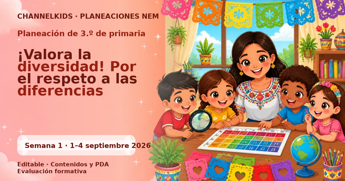 Planeación 3.º primaria semana 1 septiembre 2026 | ¡Valora la diversidad! Por el respeto