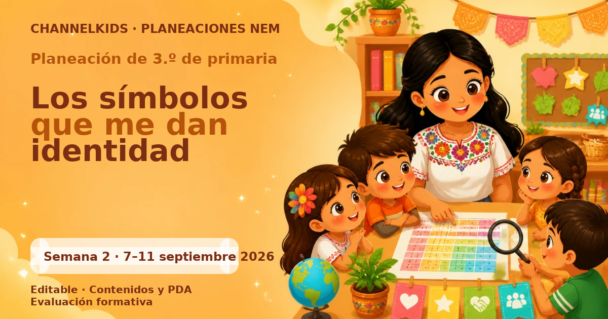 Planeación 3.º primaria semana 2 septiembre 2026 | Símbolos que me dan identidad