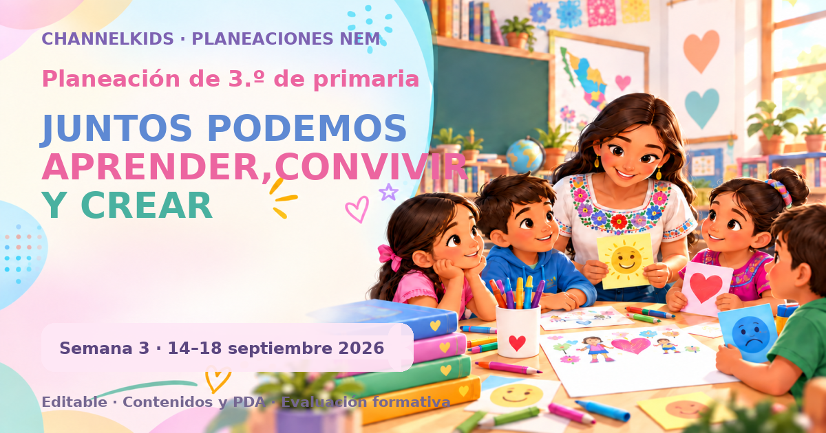Planeación 3.º primaria semana 3 septiembre 2026 | Juntos podemos aprender,convivir