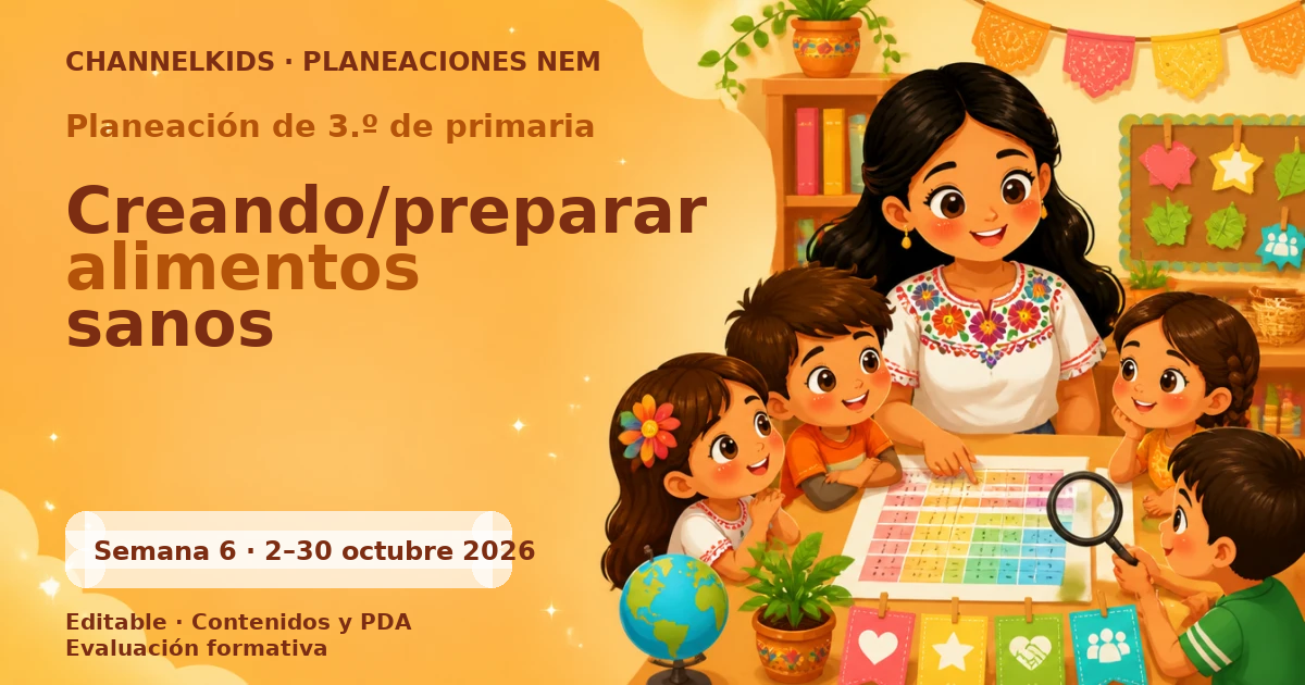 Planeación de tercer grado semana 6: Creando/preparar alimentos sanos