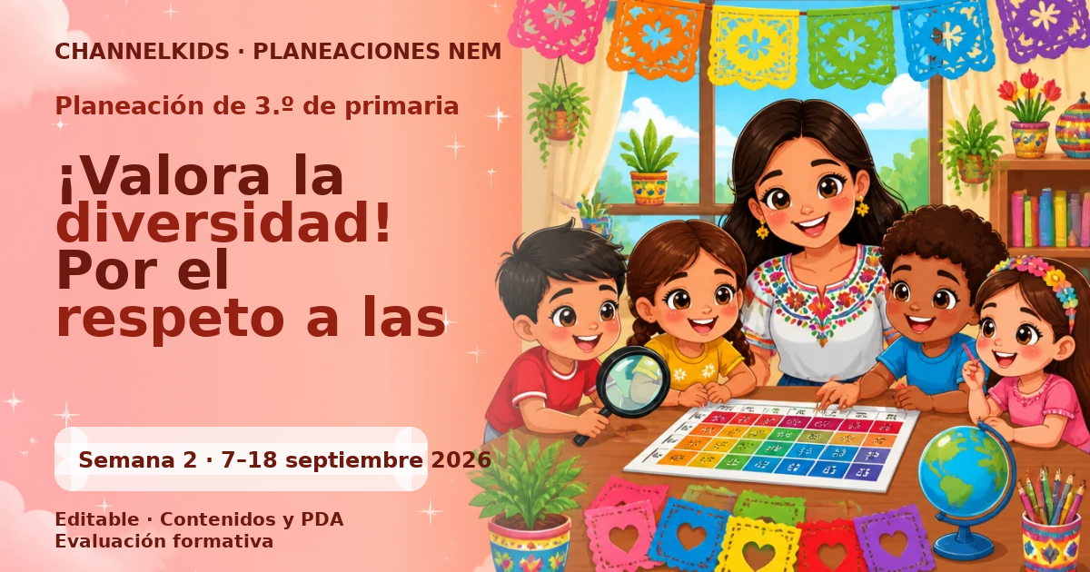 Planeación 3.º primaria semanas 2 y 3 septiembre 2026 | ¡Valora la diversidad!