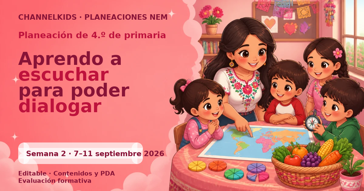 Planeación 4.º primaria semana 2 septiembre 2026 | Aprendo a escuchar para poder dialogar