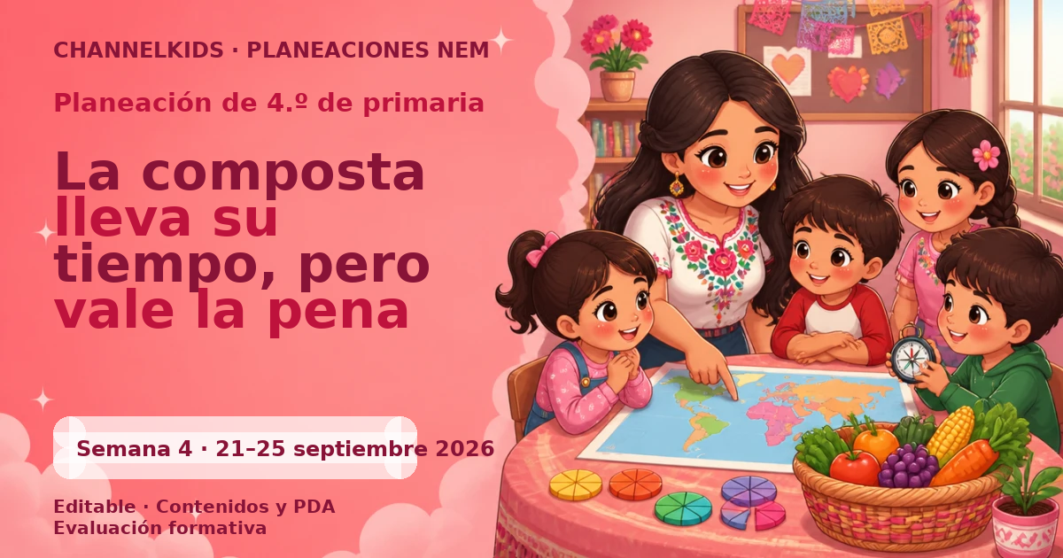 Planeación 4.º primaria semana 4 septiembre 2026 | Composta lleva su tiempo