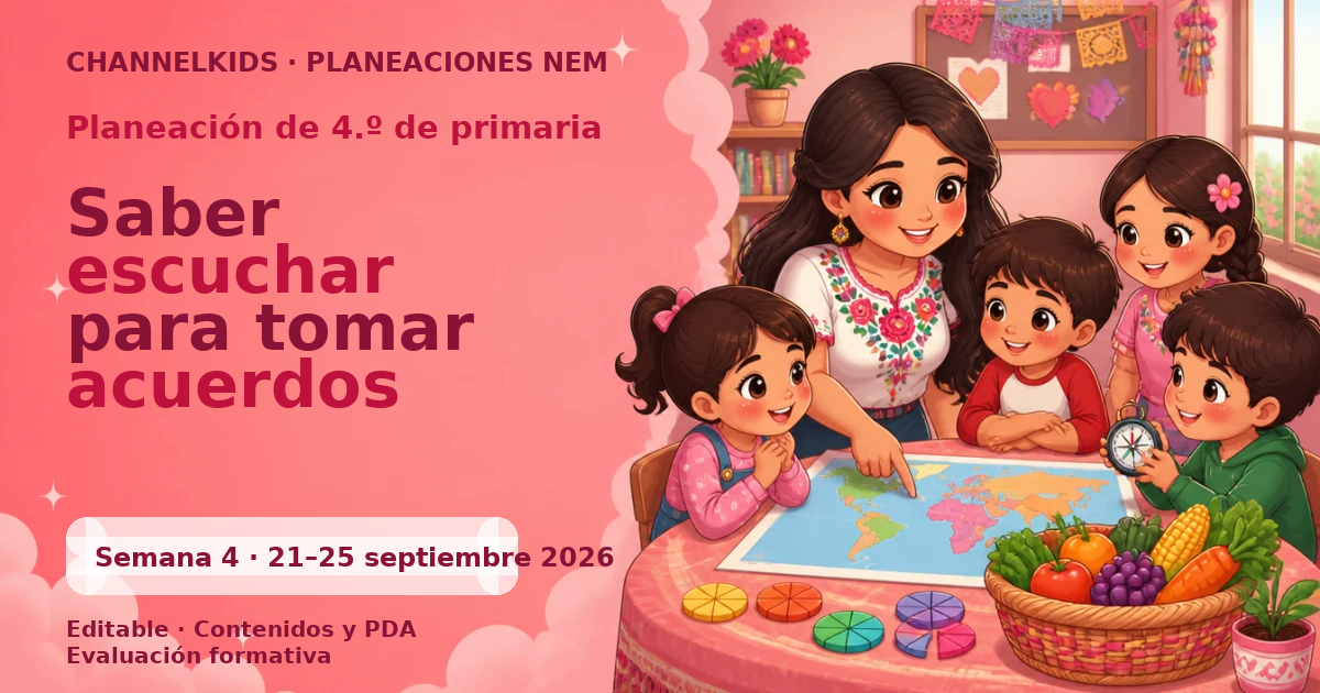 Planeación 4.º primaria semana 4 septiembre 2026 | Saber escuchar para tomar acuerdos