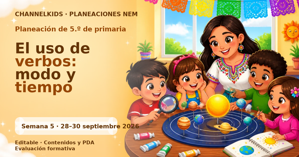 Planeación 5.º primaria semana 5 septiembre 2026 | Uso de verbos