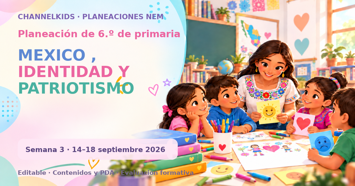 Planeación de sexto grado semana 3: MEXICO , IDENTIDAD Y PATRIOTISMO