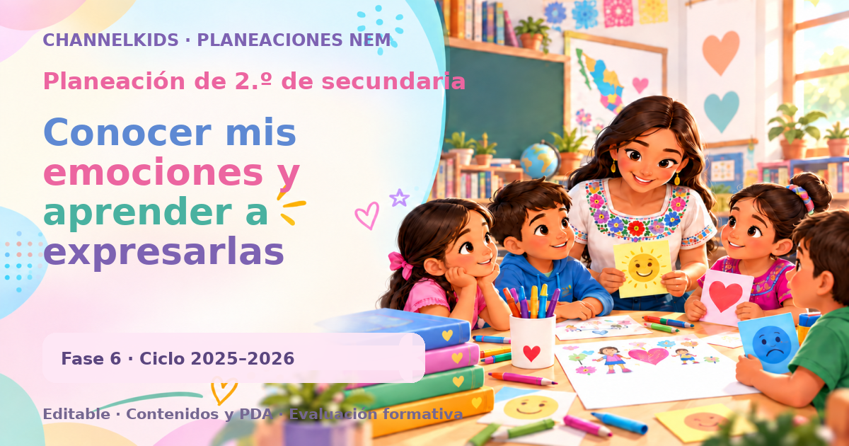 Planeación de segundo grado de secundaria: Conocer mis emociones y aprender a expresarlas