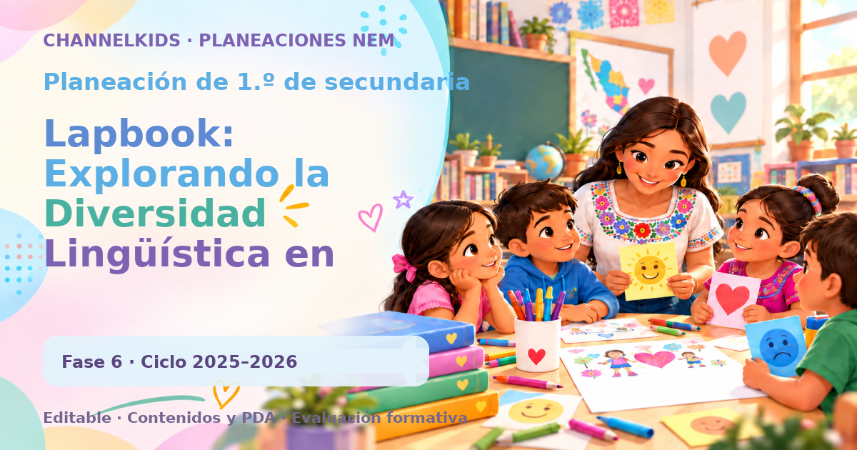 Planeación de primer grado de secundaria: Lapbook: Explorando la Diversidad Lingüística en Inglés