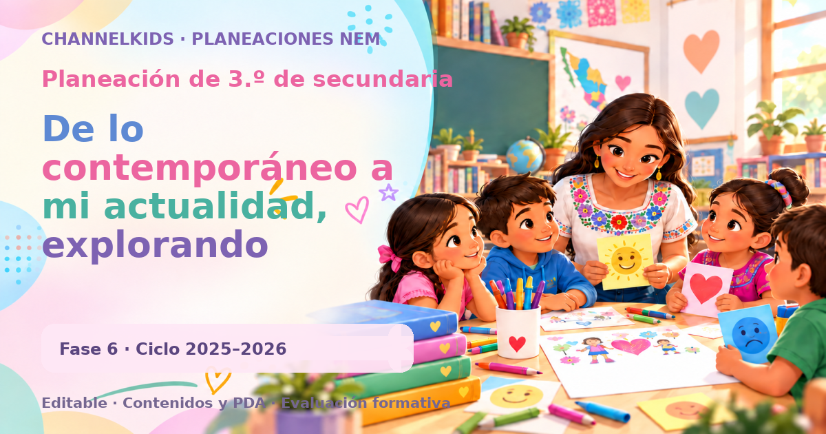 Planeación de tercer grado de secundaria: De lo contemporáneo a mi actualidad, explorando evolución y cambios en un recorrido personal y profesional único