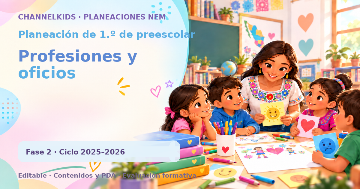 Planeación de primer grado de preescolar: Profesiones y oficios