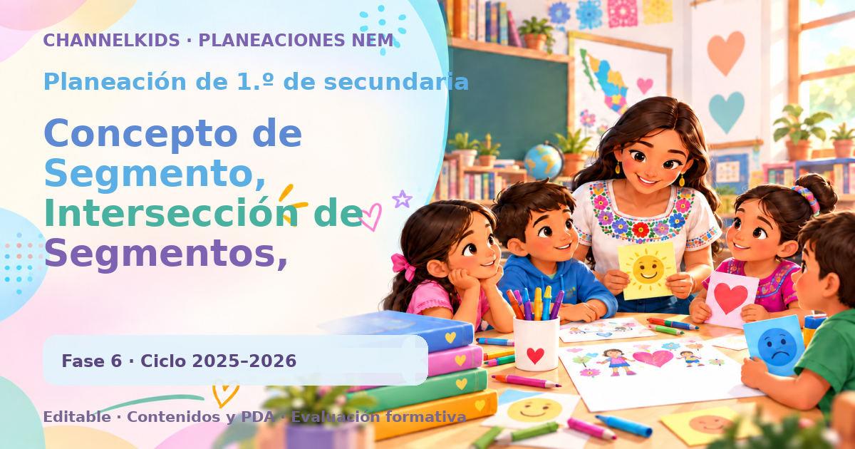 Planeación de primer grado de secundaria: Concepto de Segmento, Intersección de Segmentos, Formación de Ángulos y Tipos de Ángulos