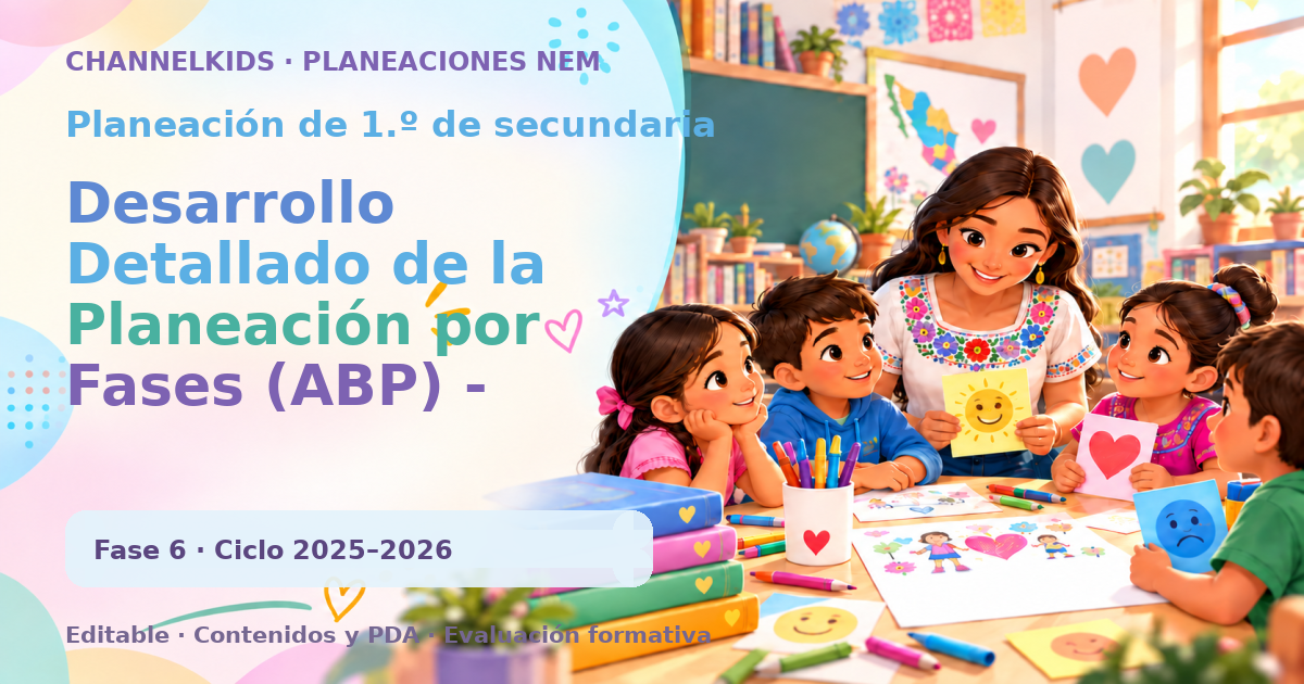 Planeación de primer grado de secundaria: Desarrollo Detallado de la Planeación por Fases (ABP) - Campos Formativos Relevantes