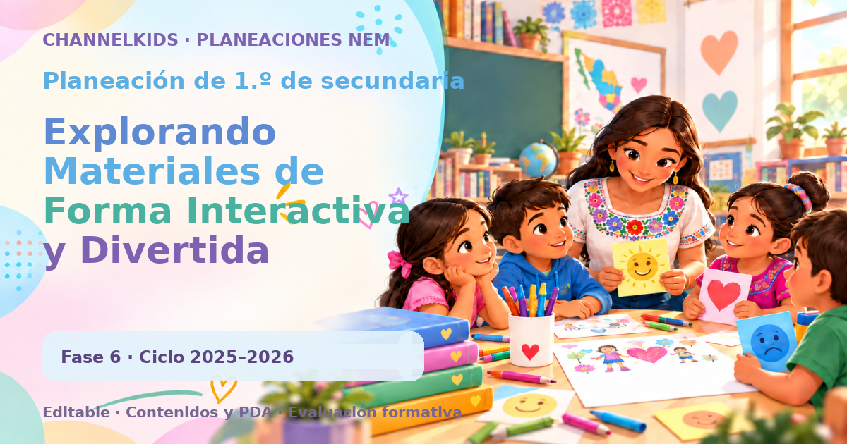 Planeación de primer grado de secundaria: Explorando Materiales de Forma Interactiva y Divertida