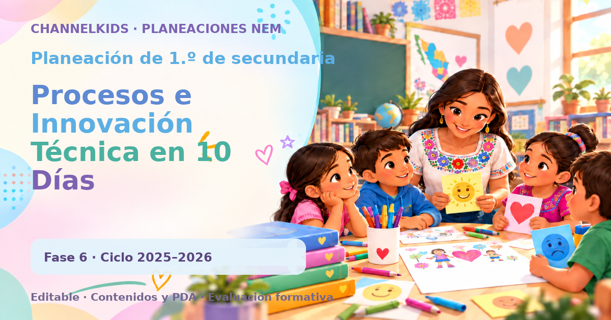 Planeación de primer grado de secundaria: Procesos e Innovación Técnica en 10 Días