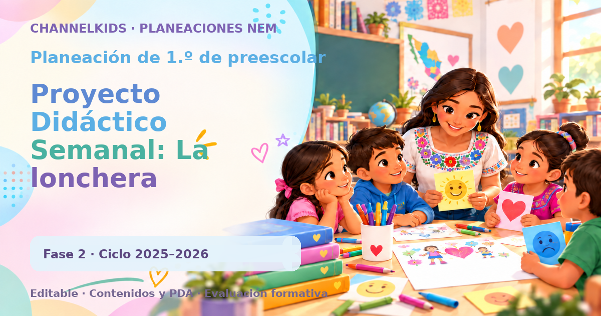 Planeación de primer grado de preescolar: Proyecto Didáctico Semanal: La lonchera saludable