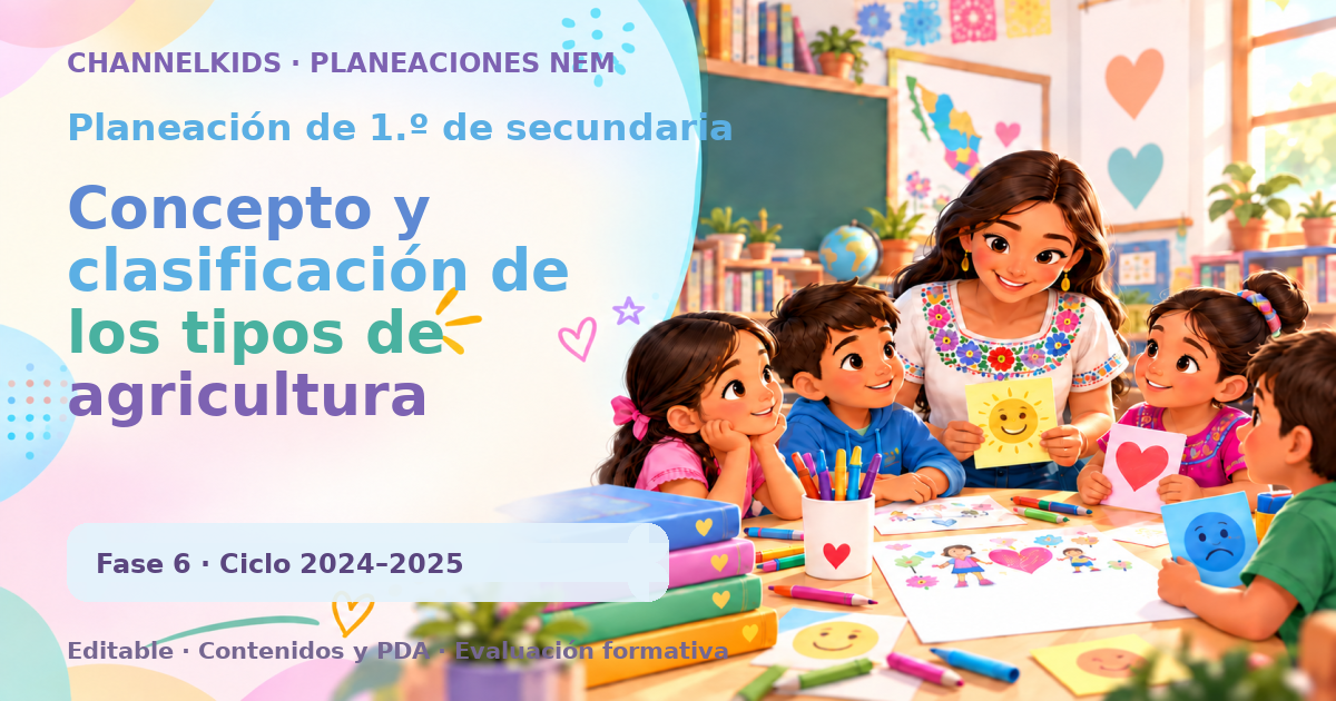 Planeación de primer grado de secundaria: Concepto y clasificación de los tipos de agricultura