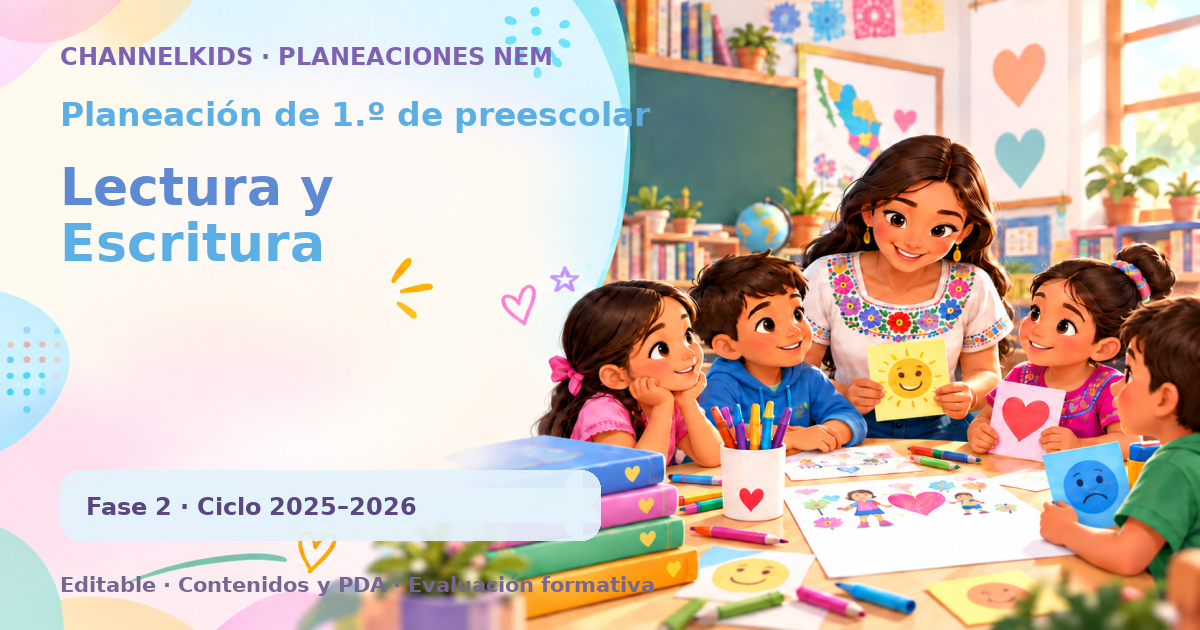 Planeación de primer grado de preescolar: Lectura y Escritura