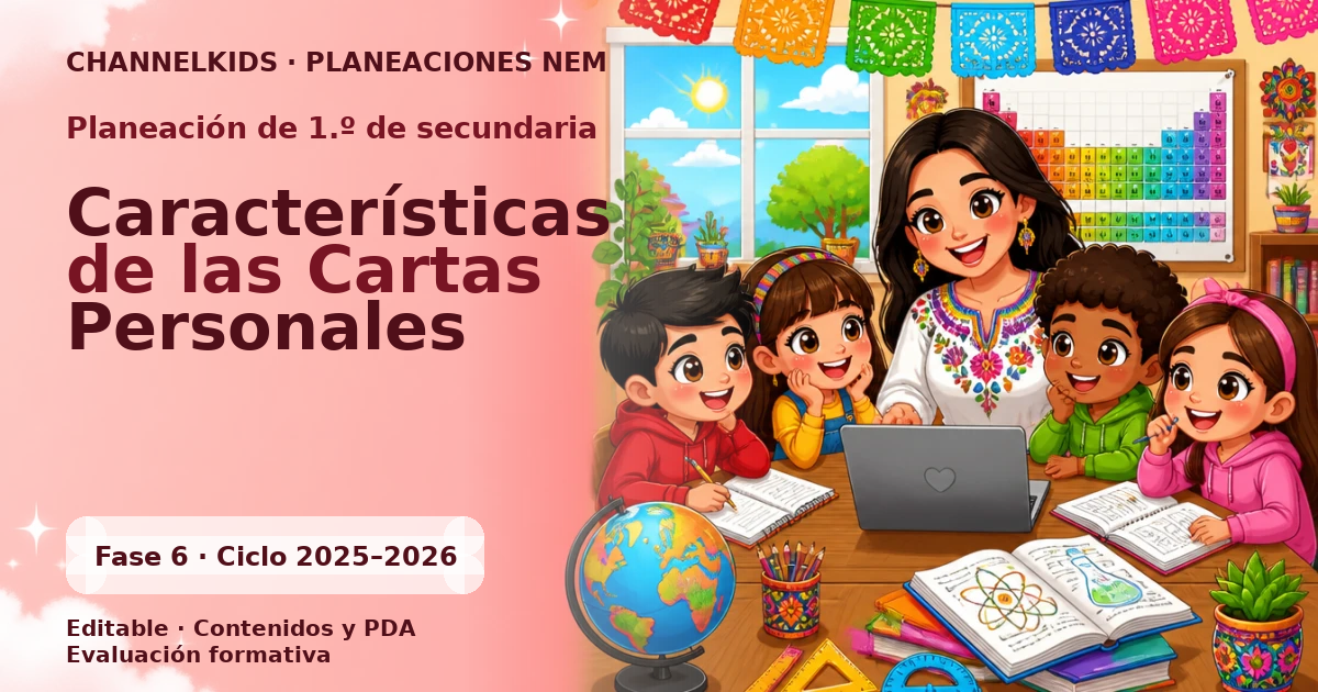 Planeación Didáctica para Primer Grado de Secundaria: Características de las Cartas Personales