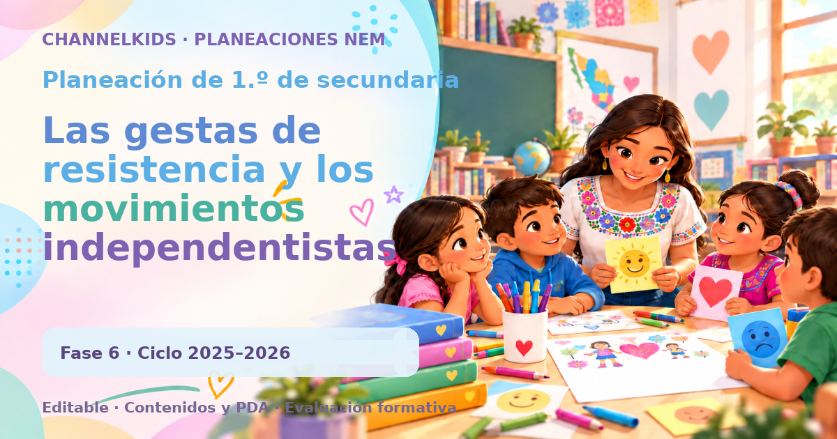 Planeación de primer grado de secundaria: Las gestas de resistencia y los movimientos independentistas