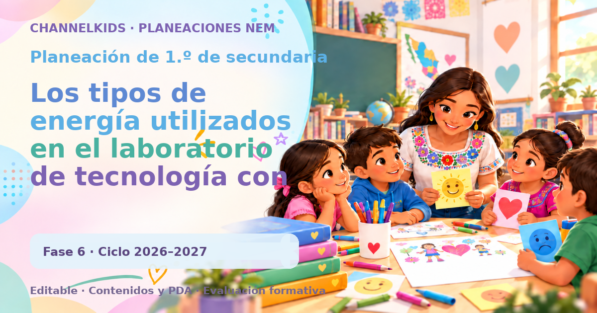 Planeación de primer grado de secundaria: Los tipos de energía utilizados en el laboratorio de tecnología con énfasis en agricultura.