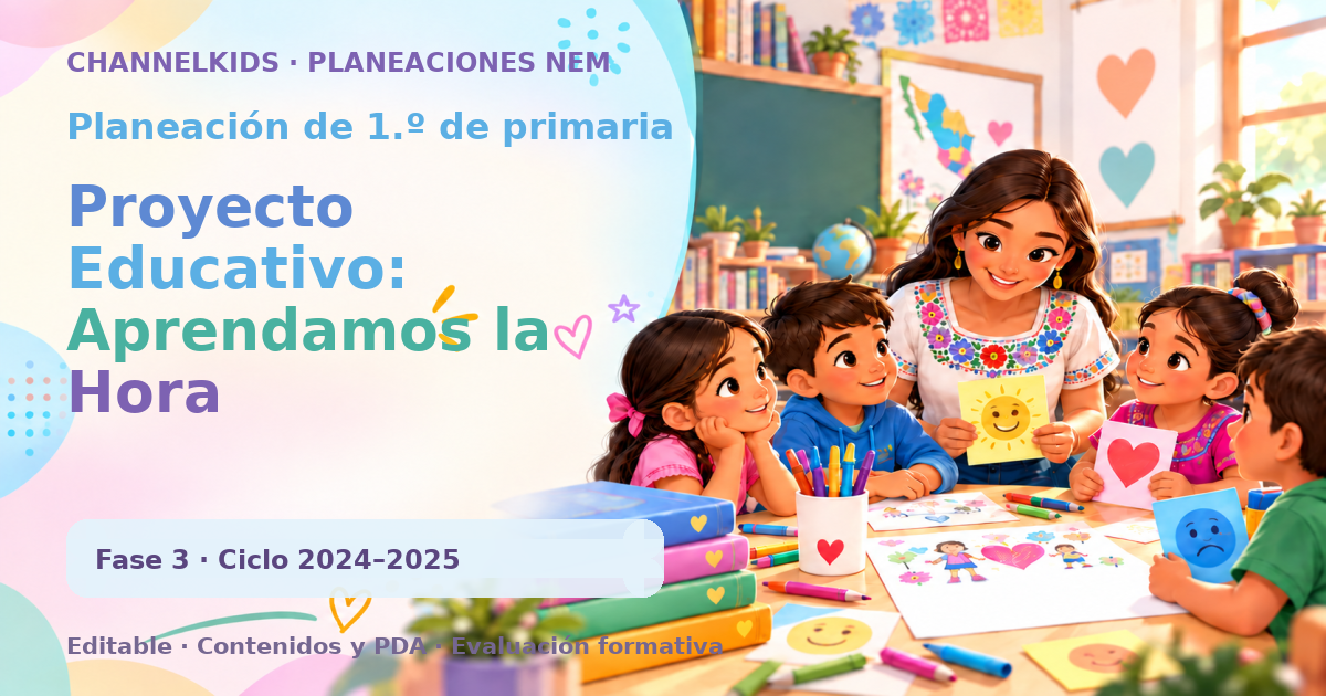 Planeación de primer grado: Proyecto Educativo: Aprendamos la Hora
