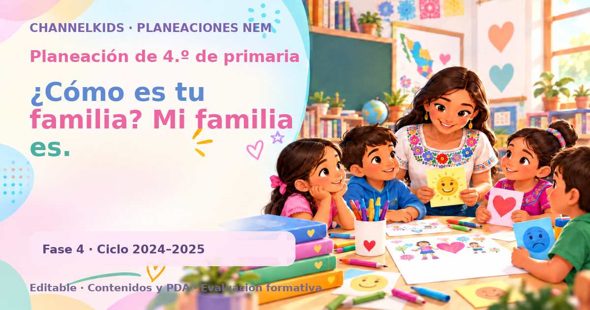 Planeación de cuarto grado: ¿Cómo es tu familia? Mi familia es.