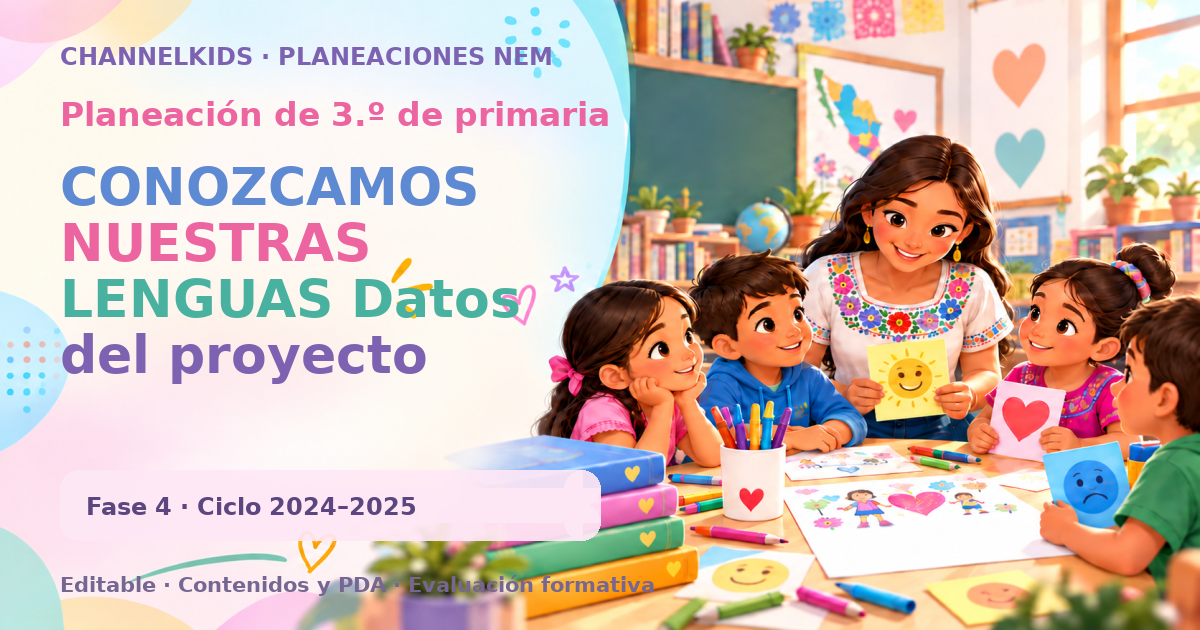 Planeación de tercer grado: CONOZCAMOS NUESTRAS LENGUAS Datos del proyecto Asunto/Problema Desconocimiento de las lenguas originarias de México dentro del aula Escenari