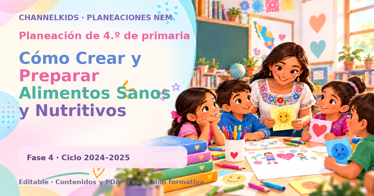 Planeación de cuarto grado: Cómo Crear y Preparar Alimentos Sanos y Nutritivos
