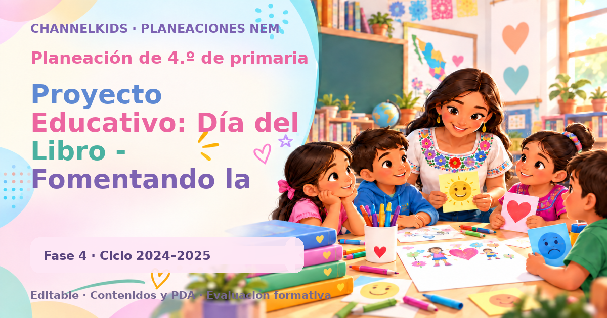 Planeación de cuarto grado: Proyecto Educativo: Día del Libro - Fomentando la Lectura y la Cultura en Cuarto Grado de Primaria
